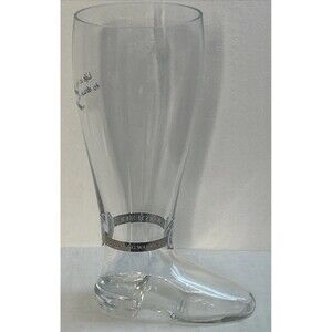 Warsteiner 2L Beer Boot Pressed Glass German 13" Tall Stein Cowboy *chip See Pic